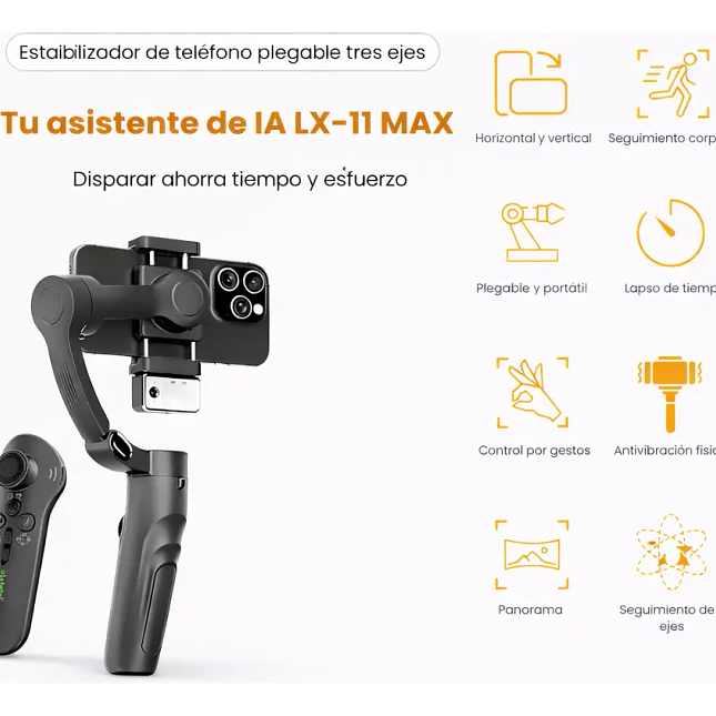 Estabilizador Gimbal LX-11 MAX 3 Ejes para Smartphone 2