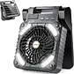 Ventilador Portátil Solar 5400 mAh con Luz LED - Miniatura 1