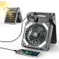 Ventilador Portátil Solar 5400 mAh con Luz LED - Miniatura 2