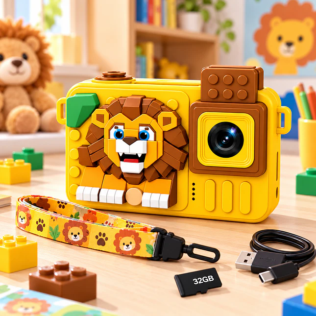 Cámara Digital Infantil 48M con Juegos y Memoria 32GB 6