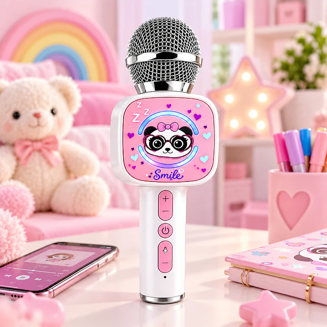 Micrófono Karaoke Infantil Bluetooth 5.3 con Luces LED 4