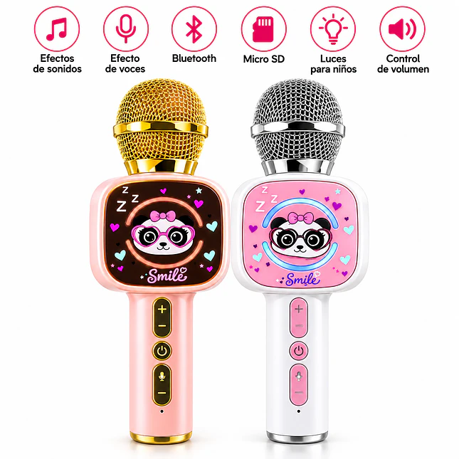 Micrófono Karaoke Infantil Bluetooth 5.3 con Luces LED 1