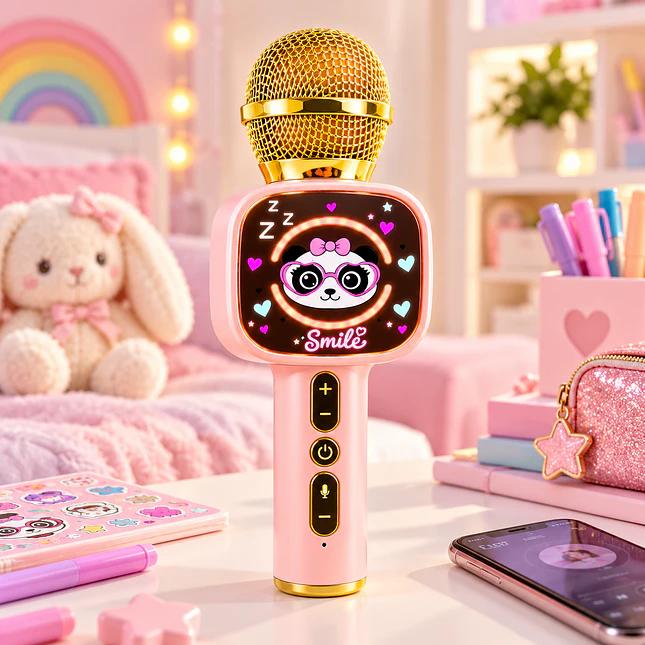 Micrófono Karaoke Infantil Bluetooth 5.3 con Luces LED 7