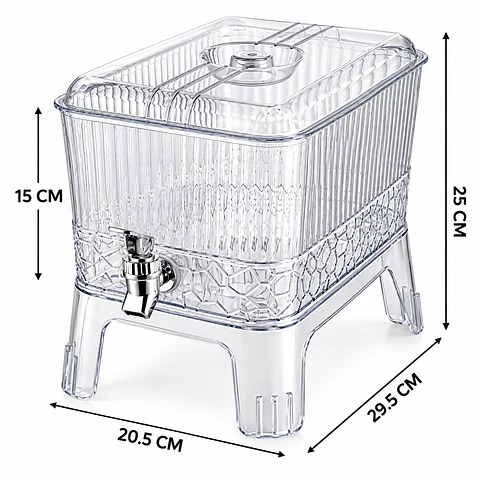 Dispensador de Bebidas Plástico con Grifo y 4 Vasos