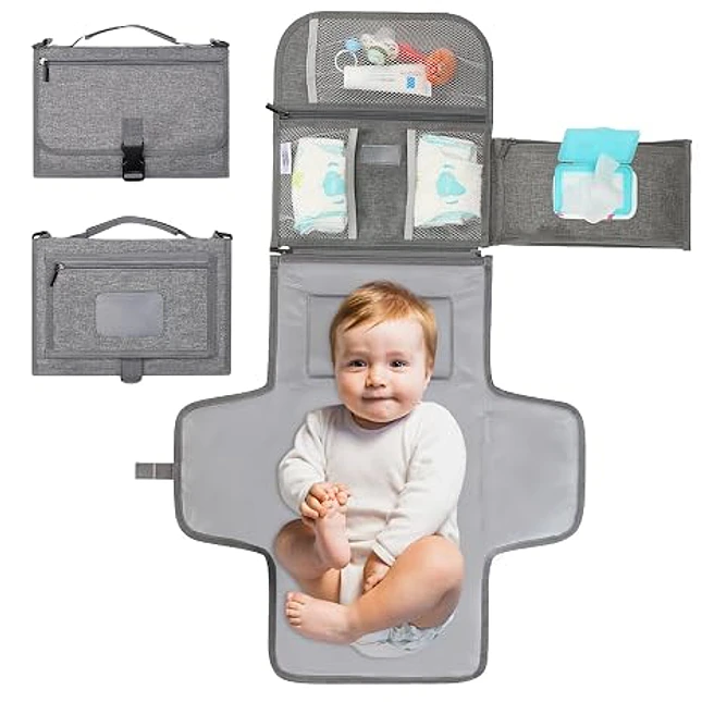Cambiador Portátil para Bebé Plegable con Bolsillos 1