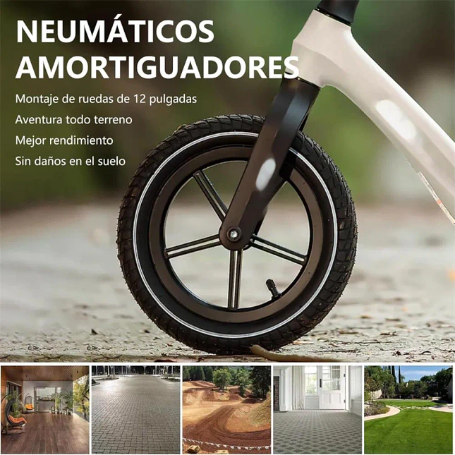 Bicicleta de Impulso para Niños de 3 a 6 Años Blanca 4