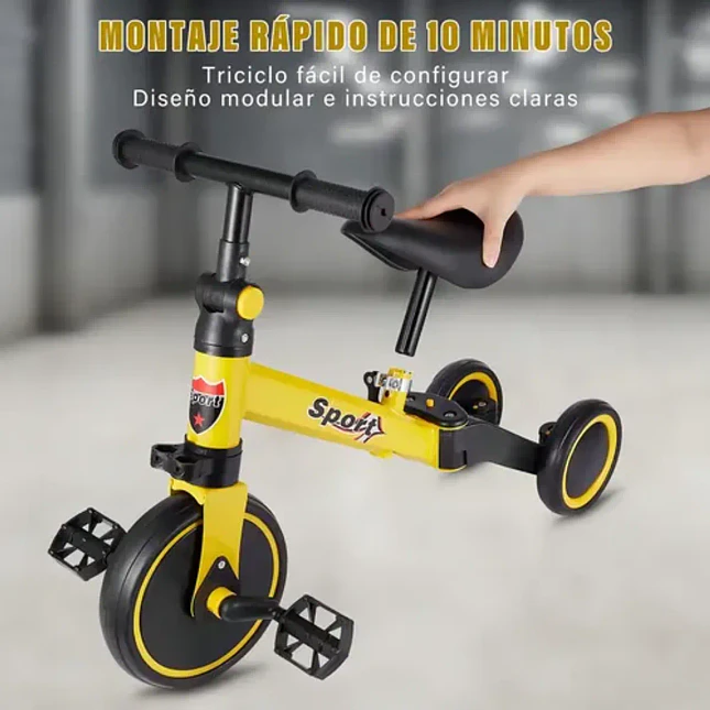 Bicicleta Infantil 3 en 1 Corre Pasillo, Equilibrio y Triciclo 3