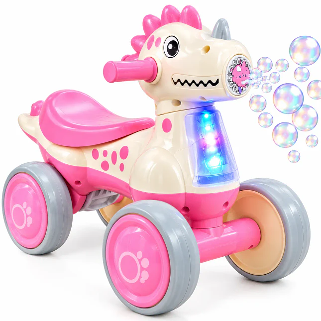 Triciclo Infantil Dinosaurio de 4 Ruedas con Luces LED 2