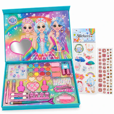 Set de Maquillaje Infantil 36 Piezas con Estuche Turquesa