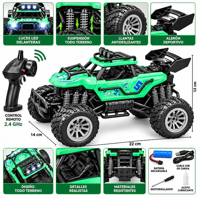 Carro a Control Remoto Todoterreno con Spray 9639A 2