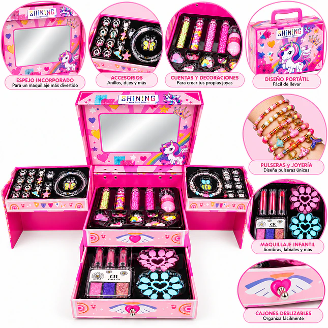 Set de Maquillaje y Bisutería Infantil 3 en 1 de 435 Piezas 3