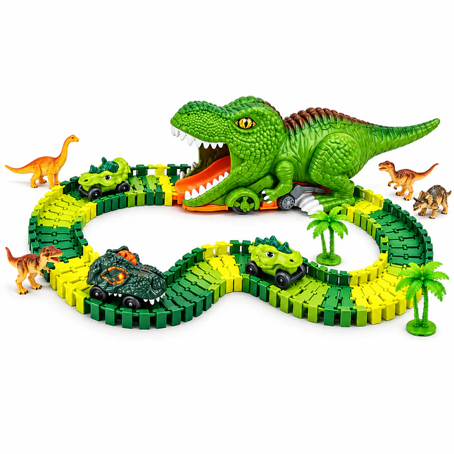 Pista de Dinosaurio 101 Piezas con Vehículos 2