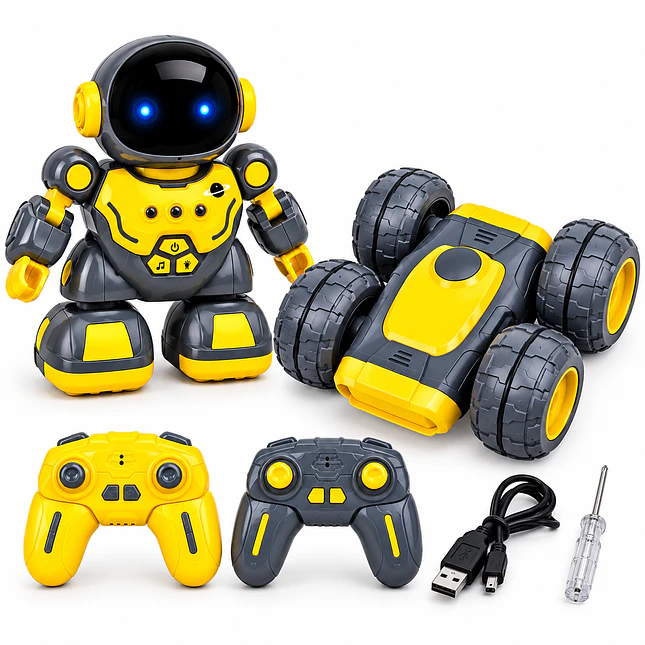 Robot Space 2 en 1 con Carro Stunt y Controles 1