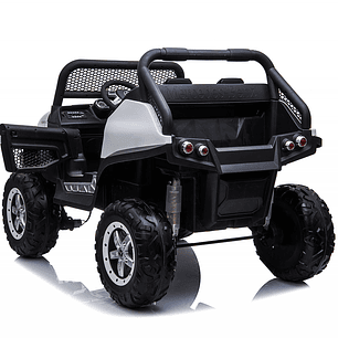 Buggy a Batería XXL 4×4 2 Asientos MERCEDES UNIMOG Pantalla Touch Ruedas goma- Blanco