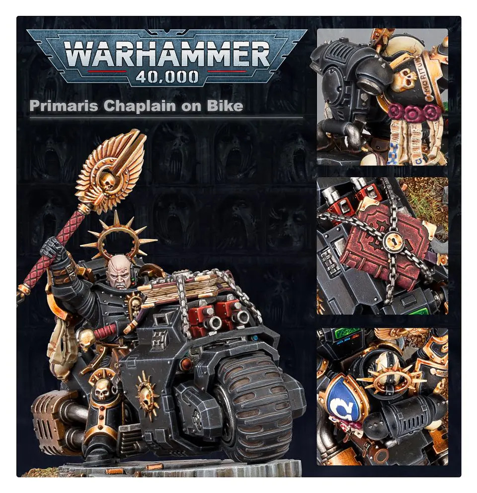 Space Marines: Primaris Chaplain on Bike - Capellán Primaris En Moto 3