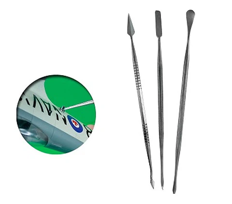 Set de 3 Curetas con doble cabezal Acero Inoxidable