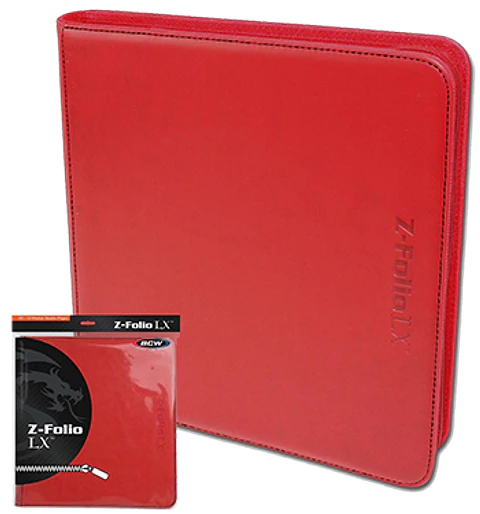 Carpeta BCW - Z-Folio 12 Bolsillos LX de Cuero - Red