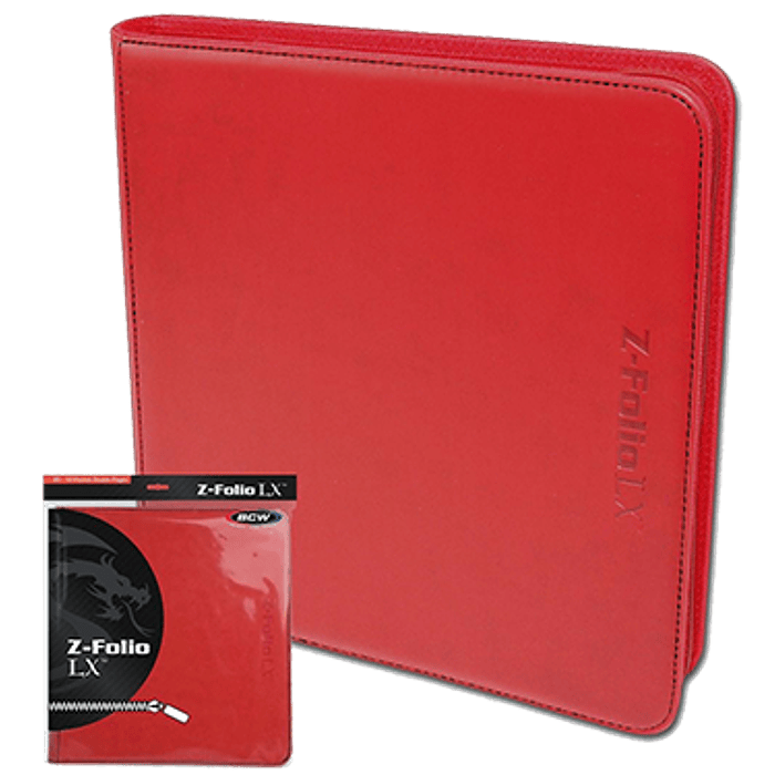Carpeta BCW - Z-Folio 12 Bolsillos LX de Cuero - Red