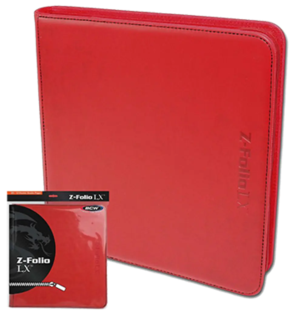 Carpeta BCW - Z-Folio 12 Bolsillos LX de Cuero - Red 1