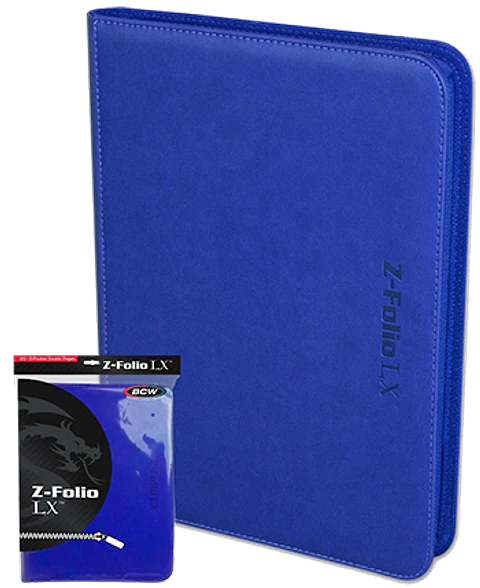 Carpeta BCW - Z-Folio 9 Bolsillos LX de Cuero - Blue