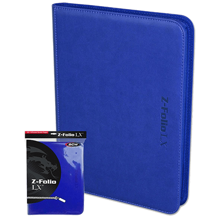 Carpeta BCW - Z-Folio 9 Bolsillos LX de Cuero - Blue