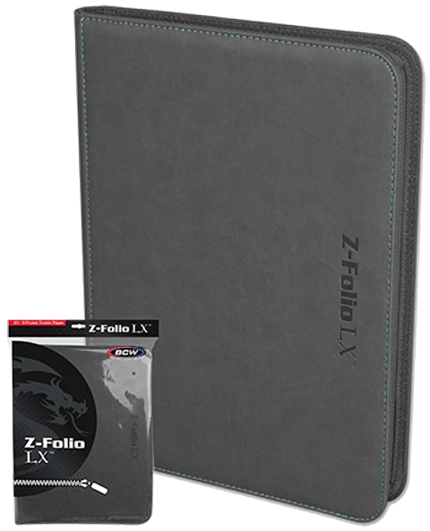 Carpeta BCW - Z-Folio 9 Bolsillos LX de Cuero - Gray