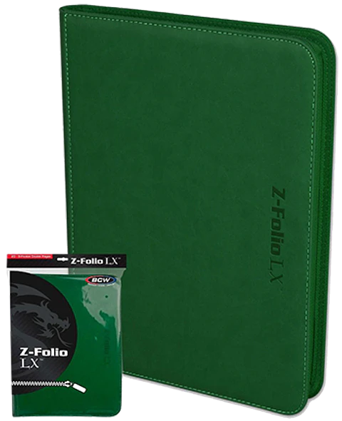 Carpeta BCW - Z-Folio 9 Bolsillos LX de Cuero - Green