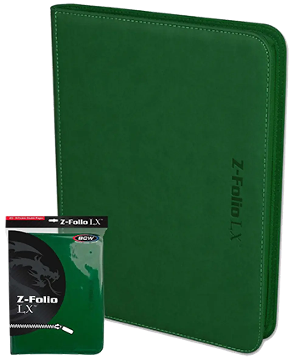 Carpeta BCW - Z-Folio 9 Bolsillos LX de Cuero - Green 1