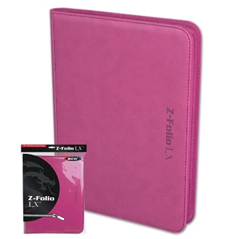 Carpeta BCW - Z-Folio 9 Bolsillos LX de Cuero - Rosada 1