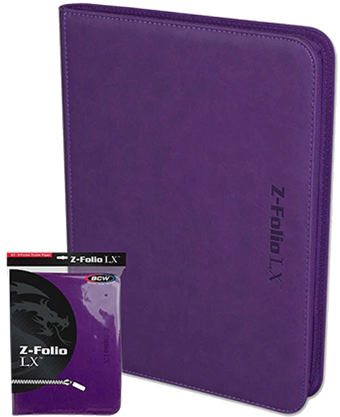 Carpeta BCW - Z-Folio 9 Bolsillos LX de Cuero - Purple
