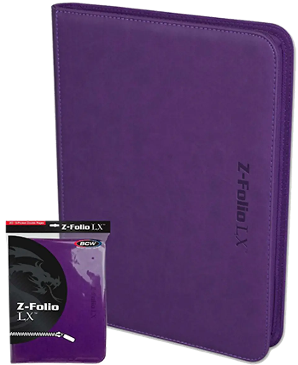 Carpeta BCW - Z-Folio 9 Bolsillos LX de Cuero - Purple 1