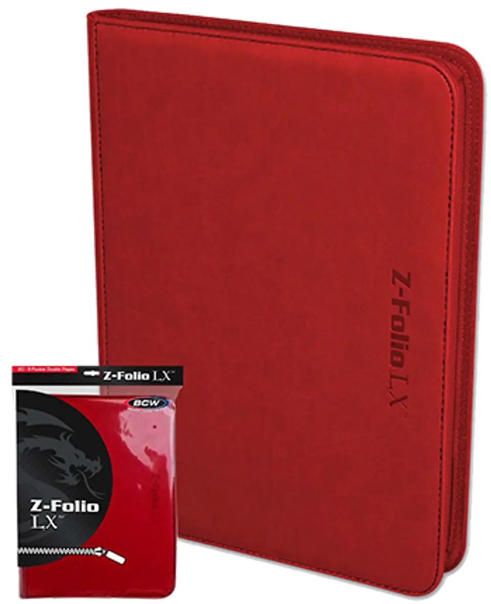 Carpeta BCW - Z-Folio 9 Bolsillos LX de Cuero - Red 1
