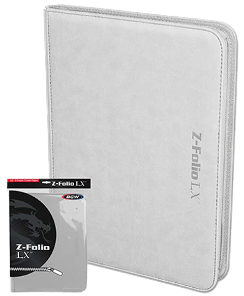 Carpeta BCW - Z-Folio 9 Bolsillos LX de Cuero - White