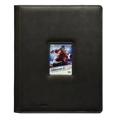 Carpeta Ultra-Pro Premium 9 bolsillos Cuero Negro con Ventana