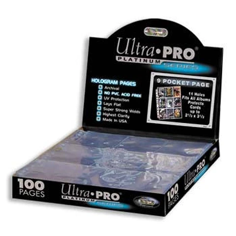 Hojas Ultra-Pro Platinum 9 bolsillos 11 agujeros (x100)