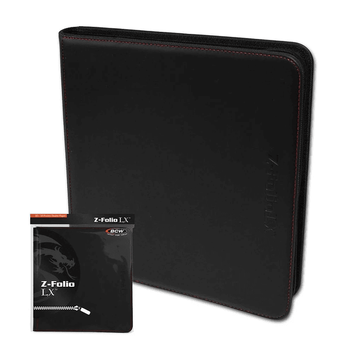 Carpeta BCW - Z-Folio 12 Bolsillos LX de Cuero - Black