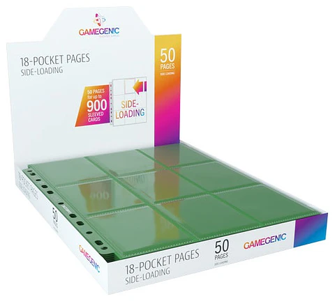 Hojas Gamegenic 18 bolsillos Verde  (x1)