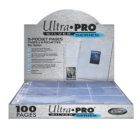 Hojas Ultra-Pro Silver Series de 9 bolsillos (x100)