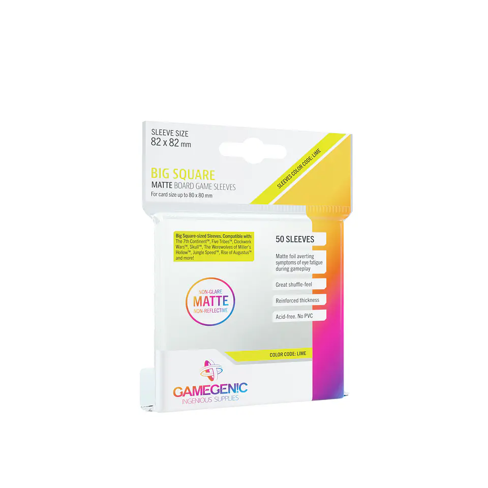 Protectores Gamegenic Square Big - Transparente Matte 82x82mm (x50) 1