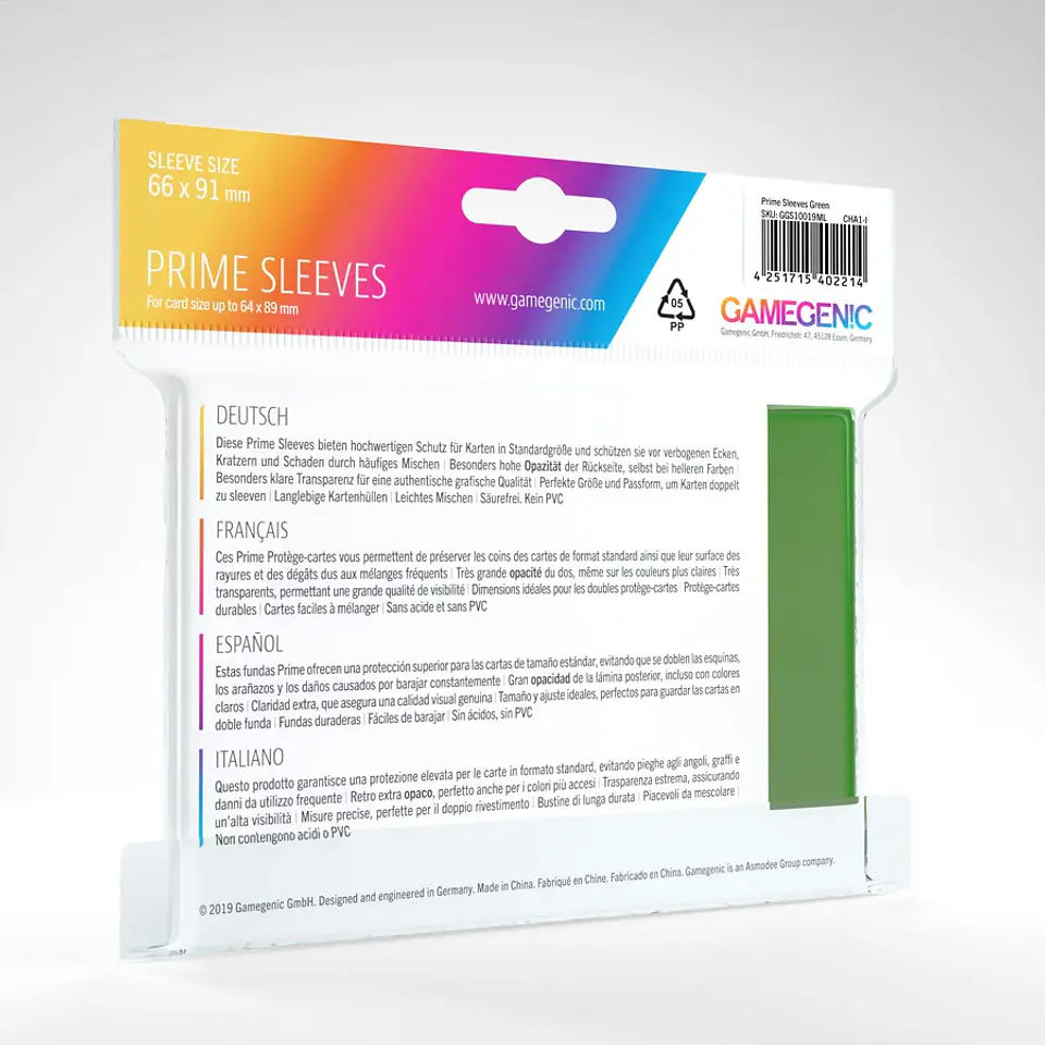Protectores Gamegenic - Prime Verde (x100) 2