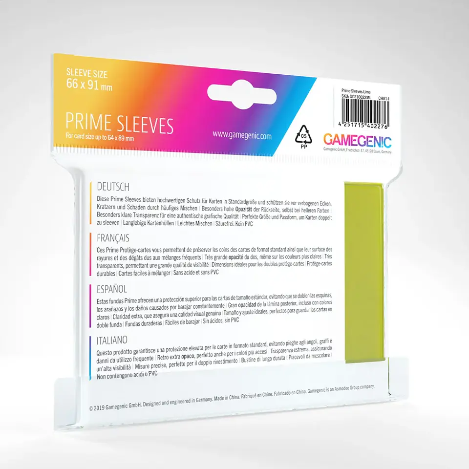 Protectores Gamegenic - Prime Lima (x100) 2