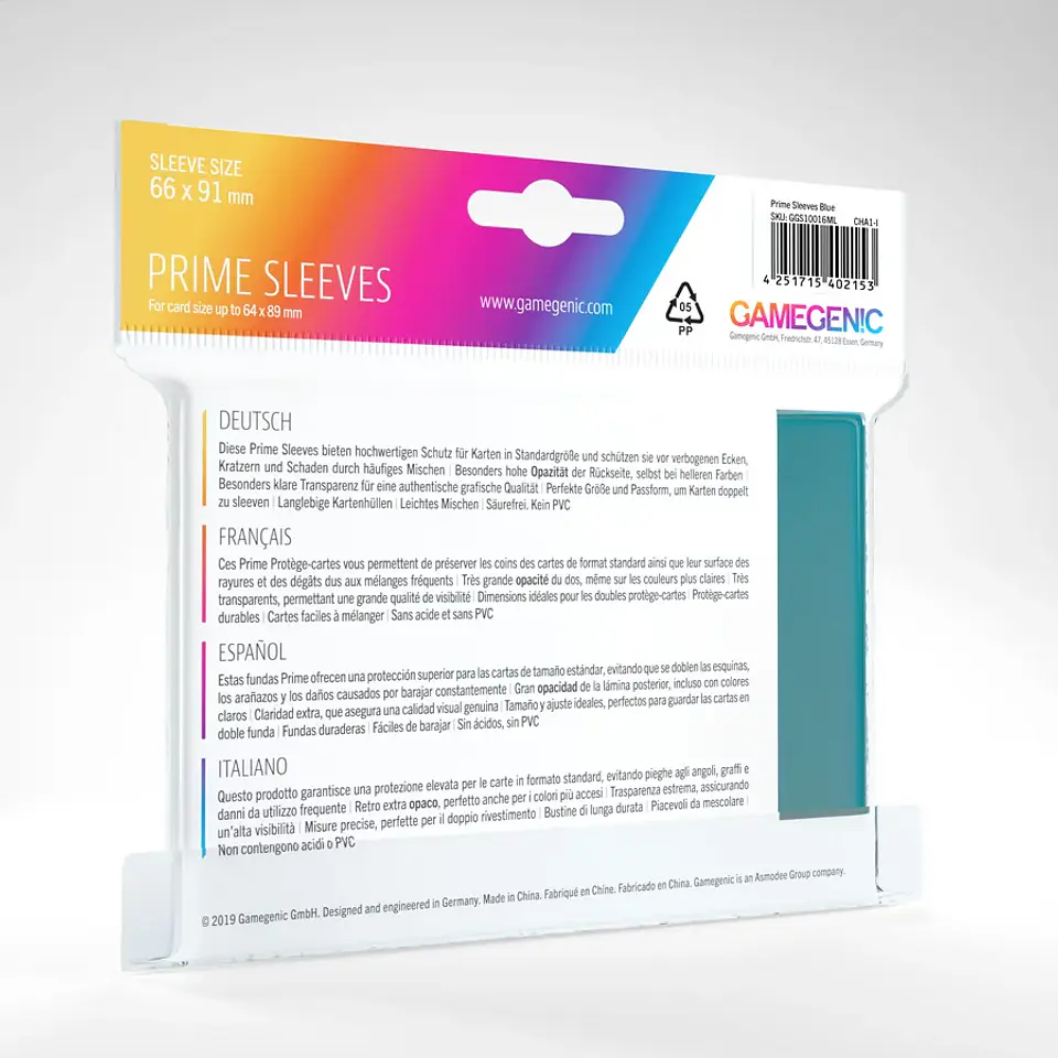 Protectores Gamegenic - Prime Azul (x100) 2