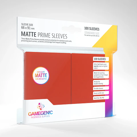Protectores Gamegenic - Matte Prime Rojo (x100)