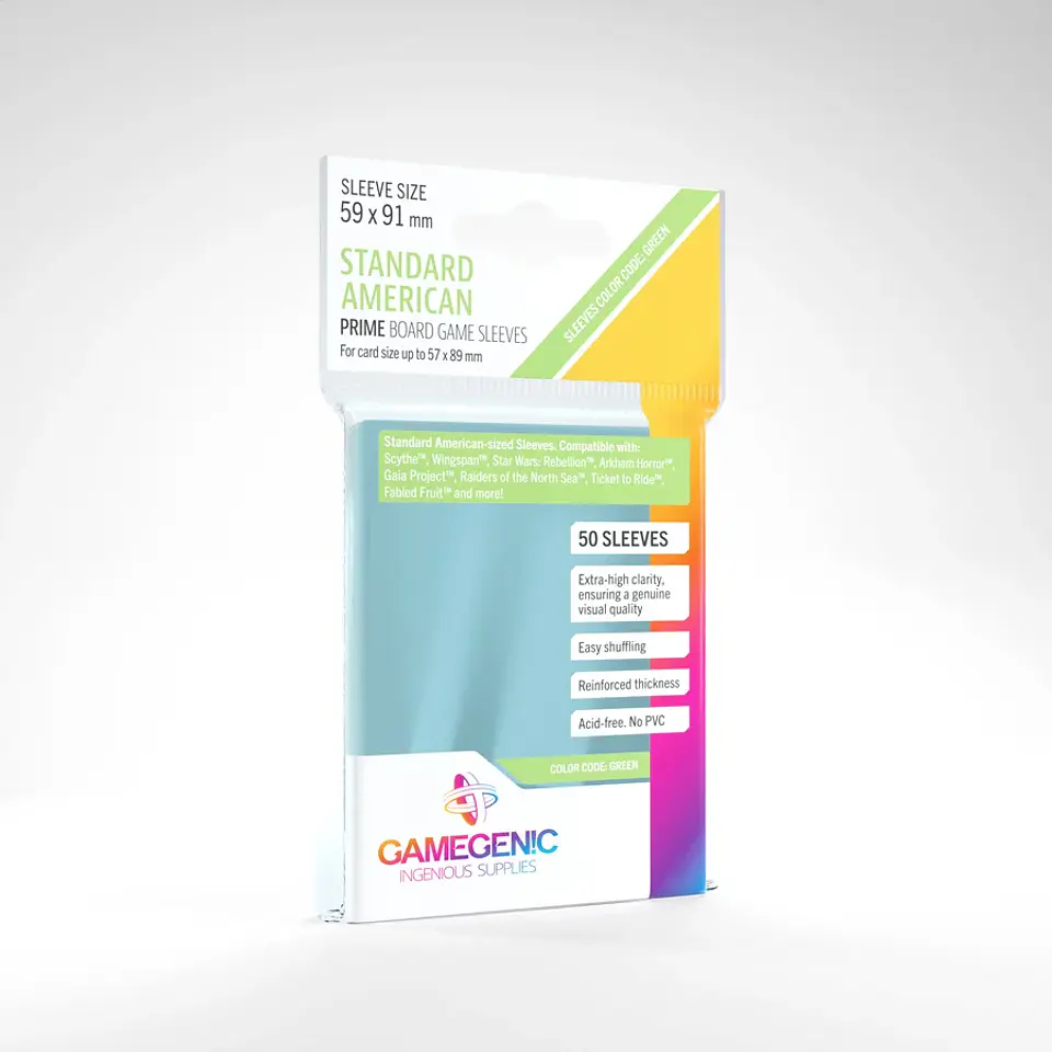 Protectores Gamegenic Estandar Americano - Prime Transparente 59X91mm (x50)  1