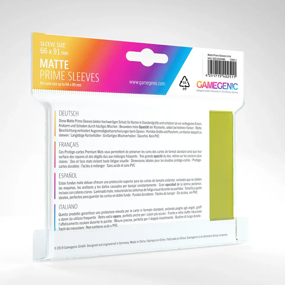 Protectores Gamegenic - Matte Prime Non-Glare Lima (x100) 2
