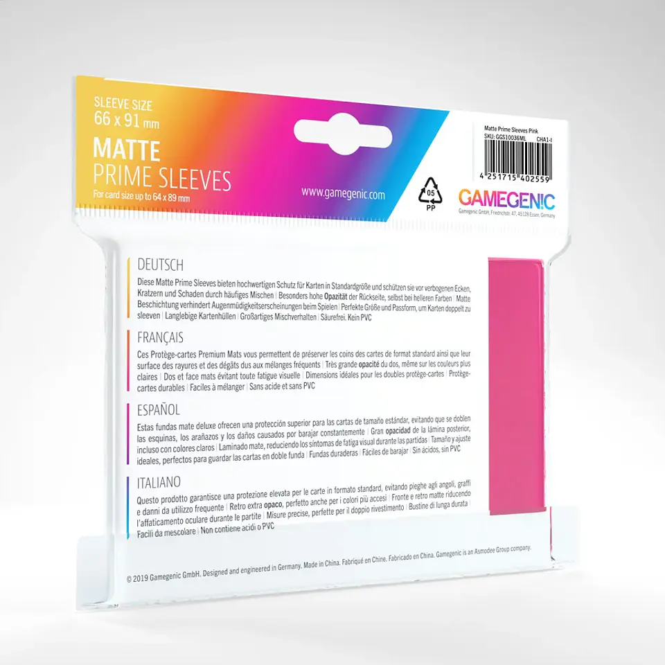 Protectores Gamegenic - Matte Prime Non-Glare Rosado (x100) 2