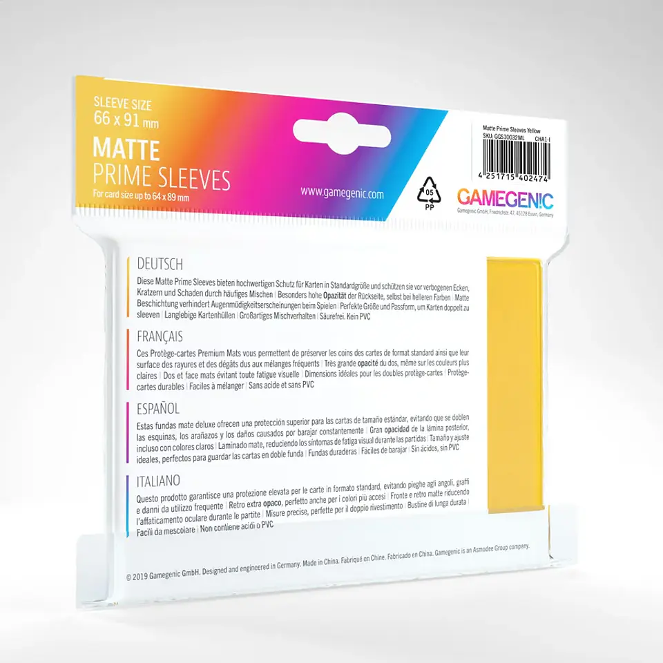 Protectores Gamegenic - Matte Prime Non-Glare Amarillo (x100) 2