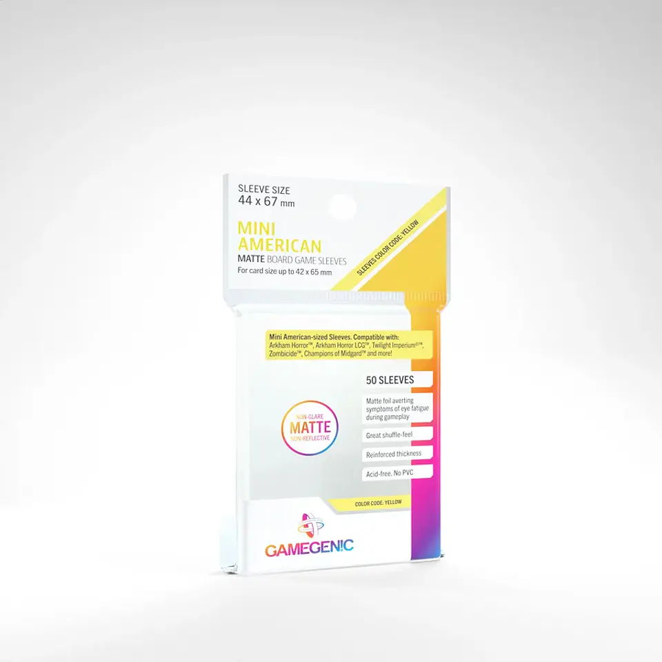Protectores Gamegenic Mini Americano - Transparente Matte 44X67mm (x50) 1