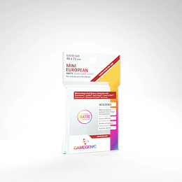 Protectores Gamegenic Mini Europeo Matte - Transparente Prime 46X71mm (x50) 