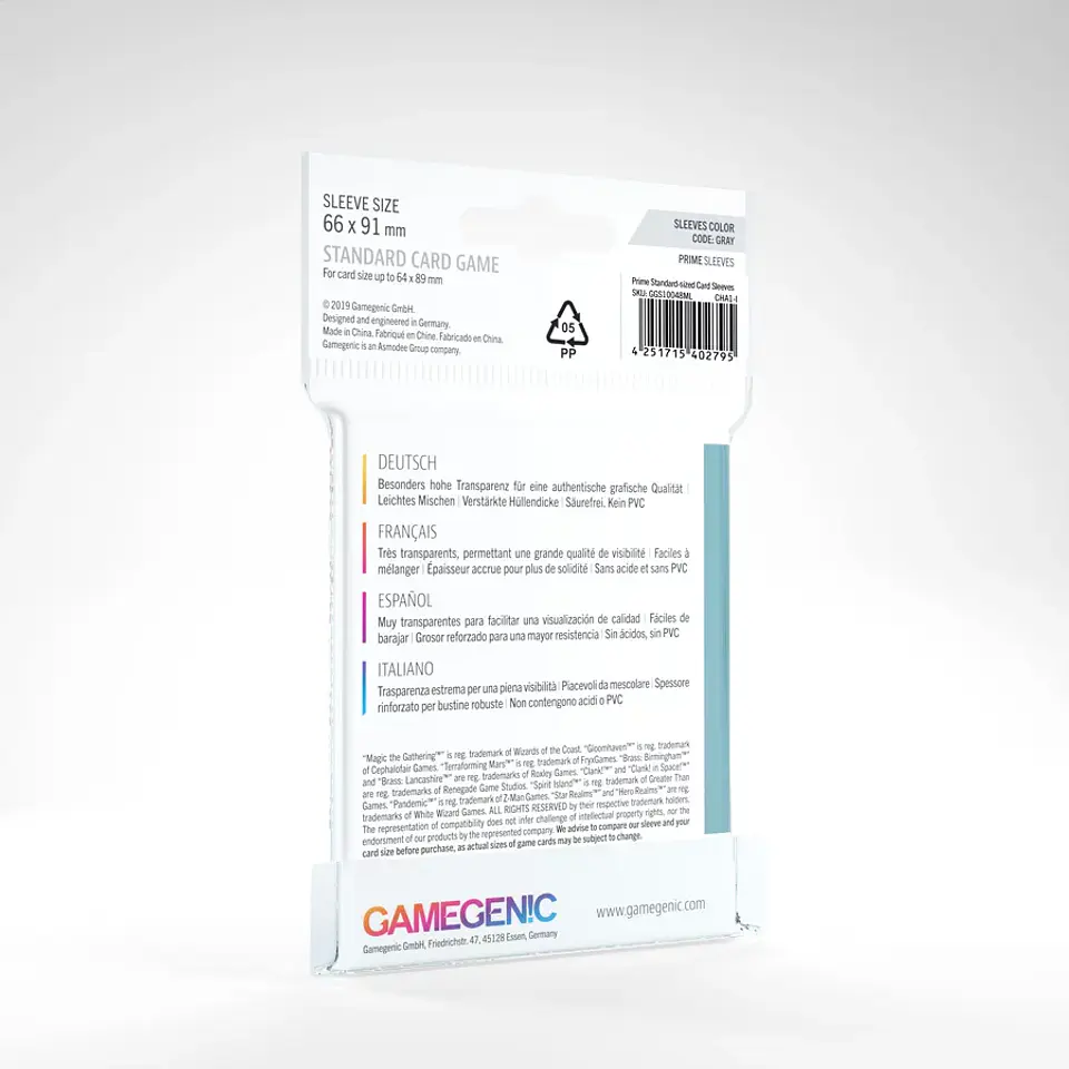Protectores Gamegenic - Prime standard Transparente 66 x 91 mm (x50) 2